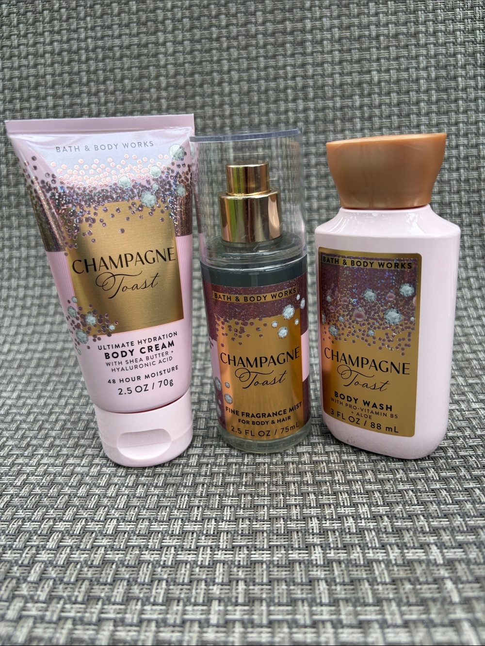 Bath & Body Works Travel Sized Champagne Toast Trio - Picture 1 of 16